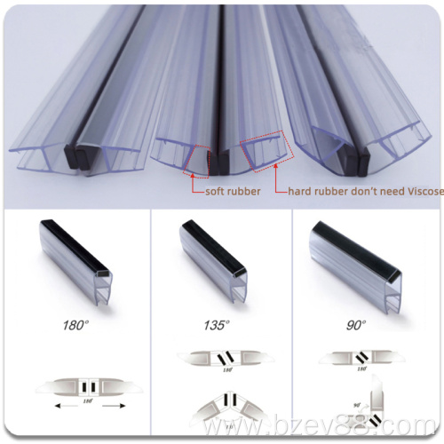 Shower room glass pvc Weather seal Strip